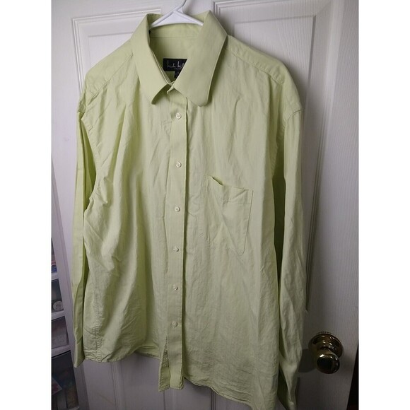 Nicole Miller Men's Light Green Collar Button Up Dress Shirt. Size XL - Picture 2 of 10